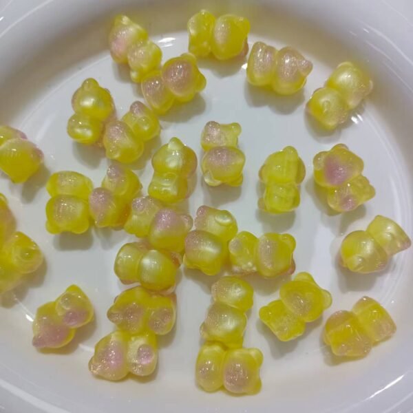 Open Hole Two-tone Shimmer Bear Beads