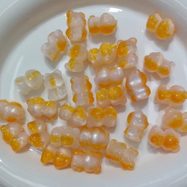 Open Hole Two-tone Shimmer Bear Beads
