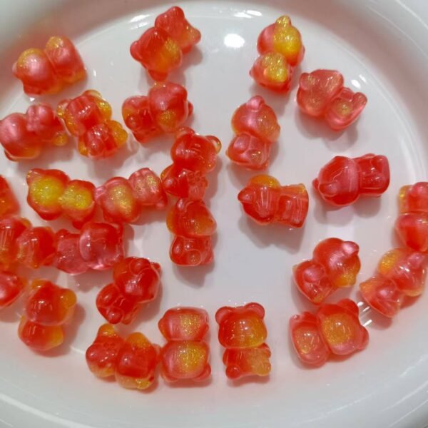 Open Hole Two-tone Shimmer Bear Beads