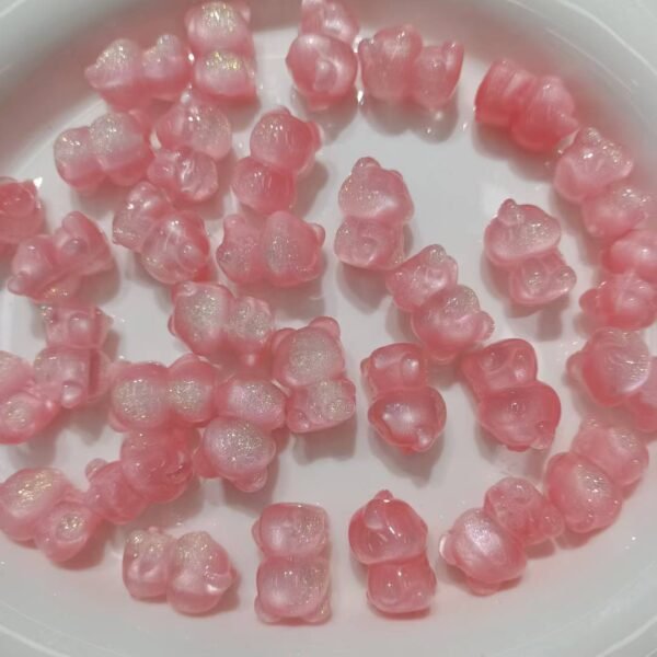 Open Hole Two-tone Shimmer Bear Beads