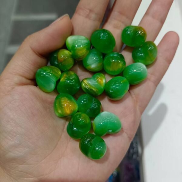 A08-1 Two-tone Shimmer Heart Beads