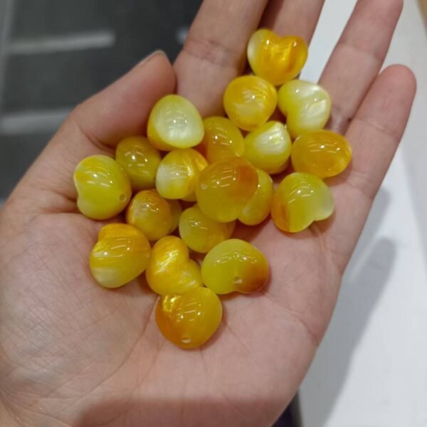 A08-2 Two-tone Shimmer Heart Beads