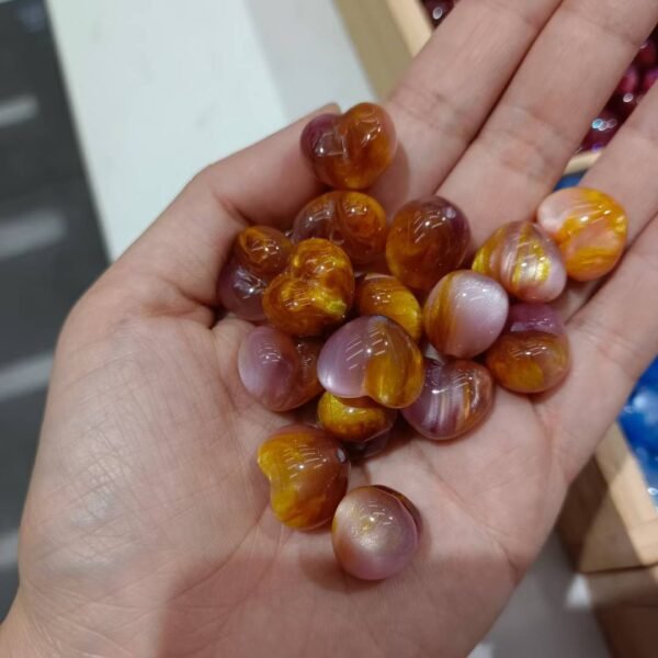 A08-4 Two-tone Shimmer Heart Beads