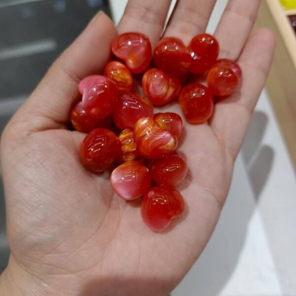 A08-6 Two-tone Shimmer Heart Beads