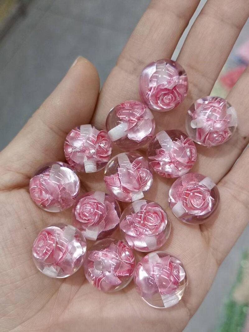 Inlaid Rose Beads