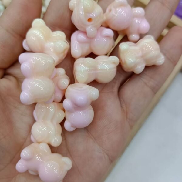 Open Hole Two Solid Color Bear Beads