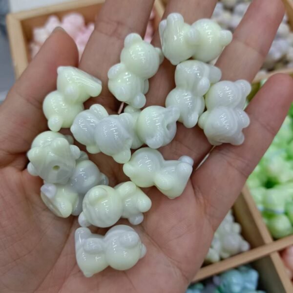 Open Hole Two Solid Color Bear Beads