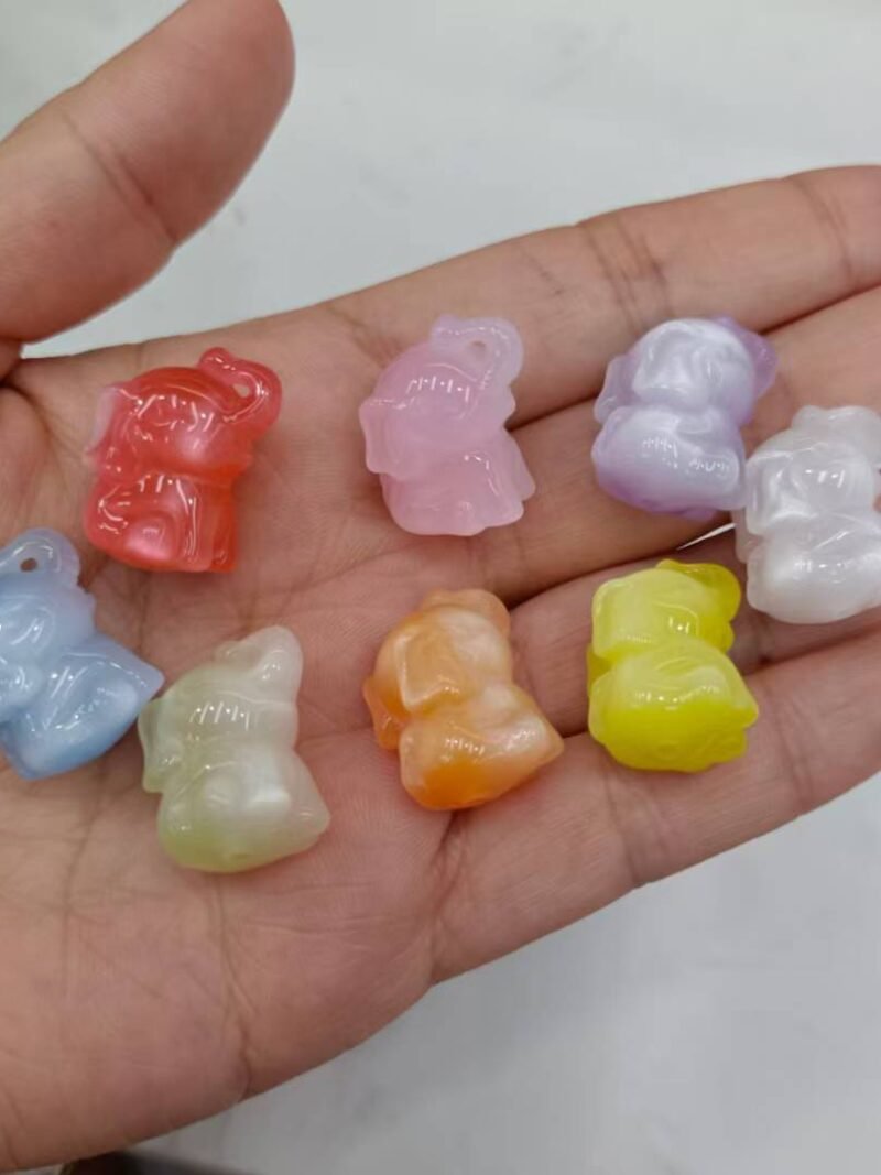 Open Hole Shimmer Color Shift Elephant Beads