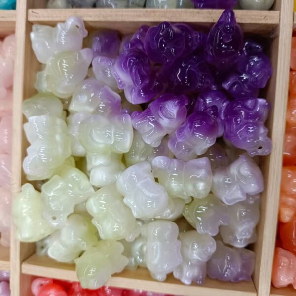 Open Hole Shimmer Color Shift Elephant Beads