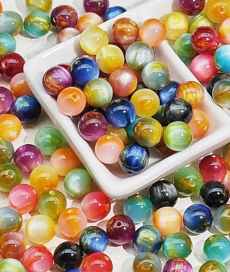 Star Sky Flowing Color Blended Beads 10mm