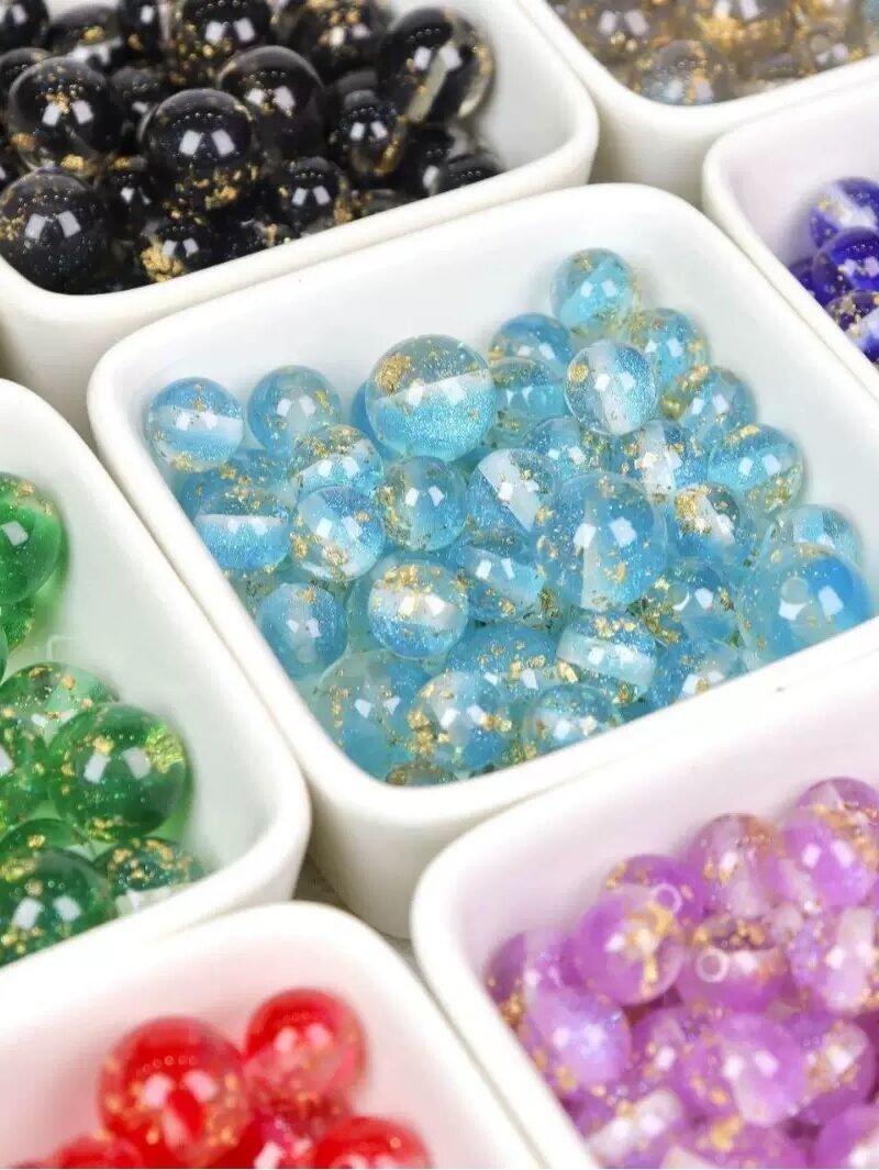 Gold Foil Shimmer Beads