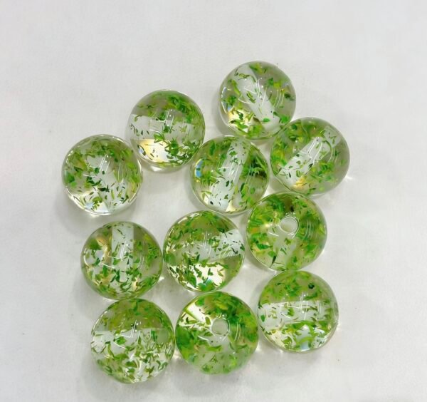 Clear Beads with Inner Floral Bits