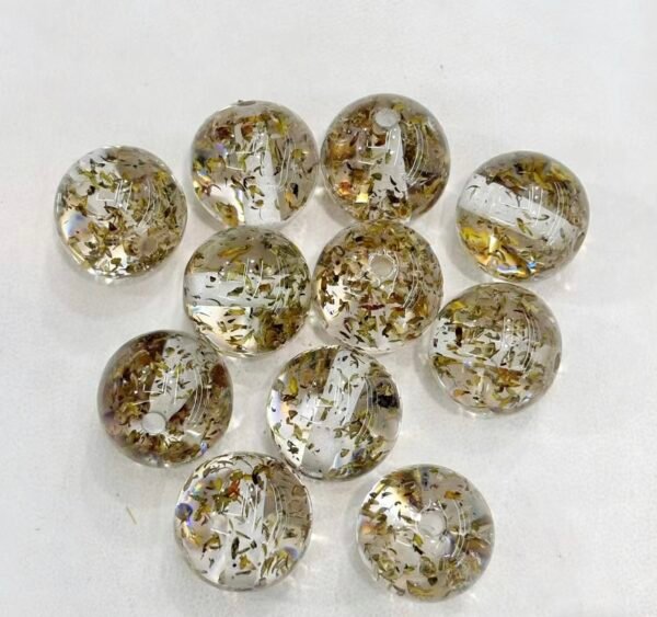 Clear Beads with Inner Floral Bits