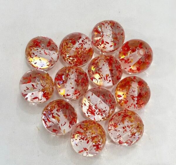 Clear Beads with Inner Floral Bits