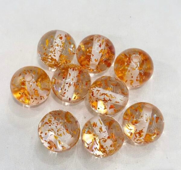 Clear Beads with Inner Floral Bits