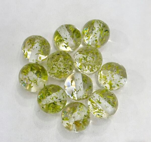 Clear Beads with Inner Floral Bits