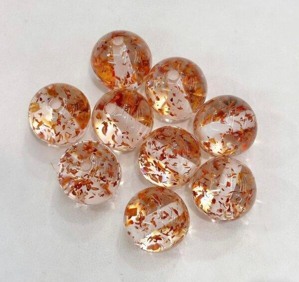 Clear Beads with Inner Floral Bits