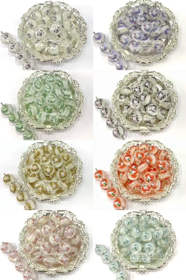 A24-1 Heart Hello Kitty Printed Beads