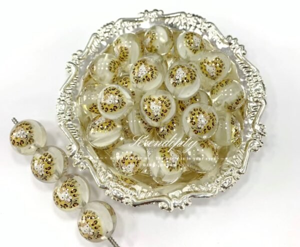 A24-3 Heart Hello Kitty Printed Beads