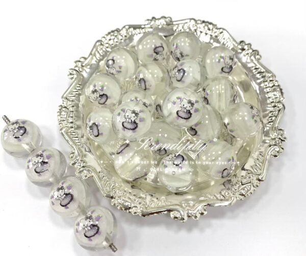 A24-5 Heart Hello Kitty Printed Beads