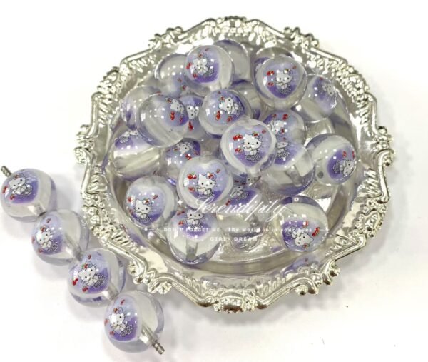 A24-7 Heart Hello Kitty Printed Beads