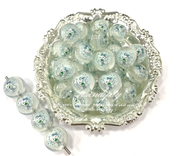 A24-8 Heart Hello Kitty Printed Beads