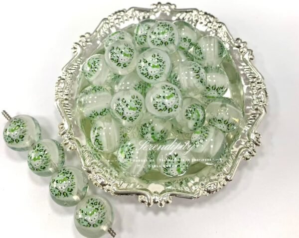 A24-9 Heart Hello Kitty Printed Beads