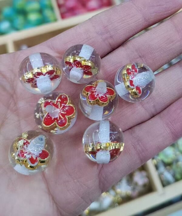 Inlaid Alloy Plum Blossom Beads