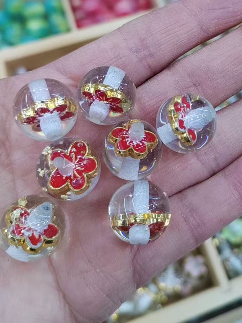Inlaid Alloy Plum Blossom Beads