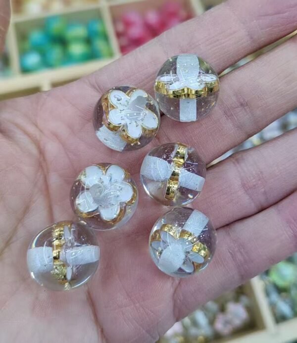 Inlaid Alloy Plum Blossom Beads