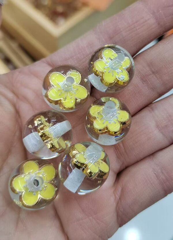 Inlaid Alloy Plum Blossom Beads