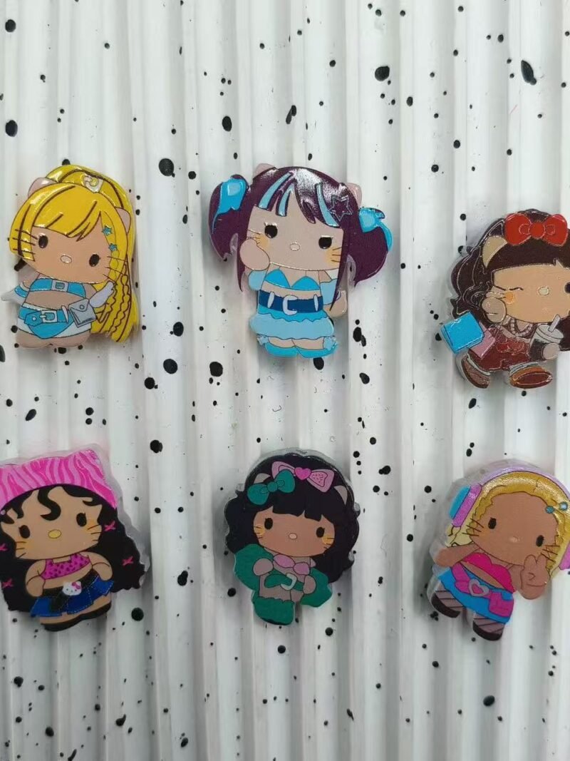 A48 3D Embossed Open Hole Coffee Leather Hello Kitty