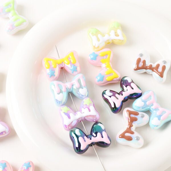 Open Hole Hand-painted Heavy Bow Beads