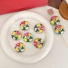 Open Hole Hand-painted Sugar Heart Donut Beads