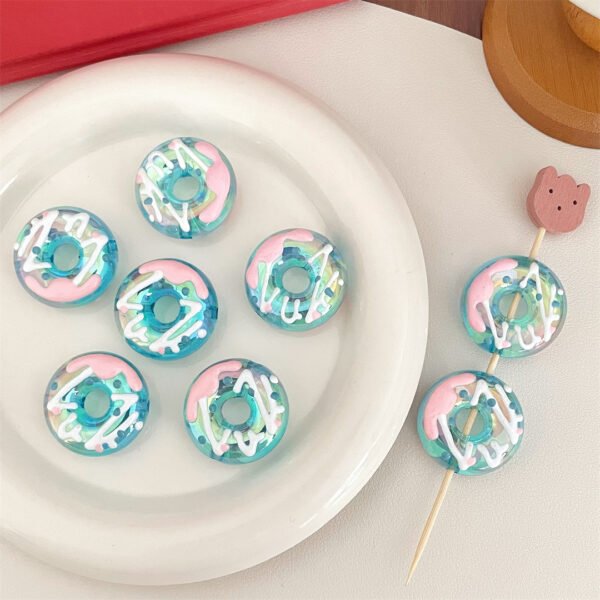 Open Hole Hand-painted Sugar Heart Donut Beads