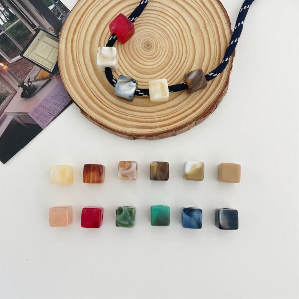 Open Hole Stone-like Square Beads