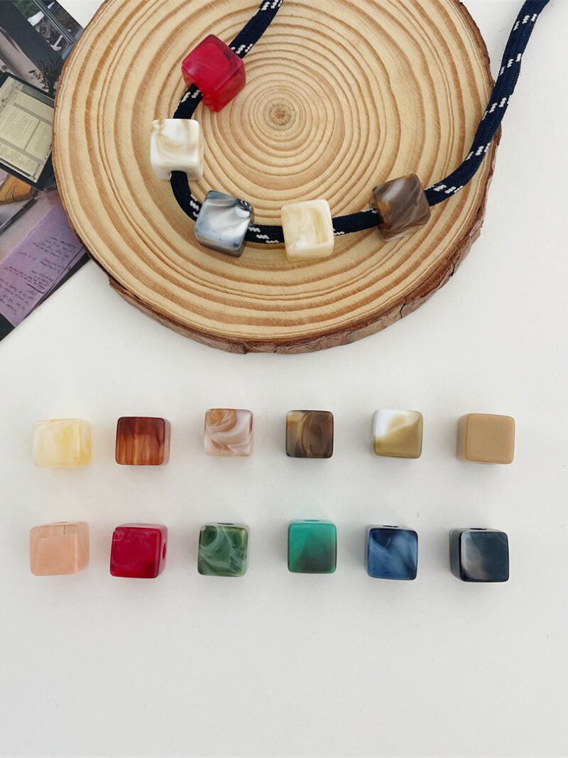 A76 Open Hole Stone-like Square Beads