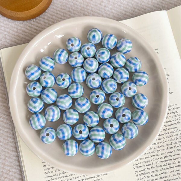 A79-3 Multi-color Plaid Beads