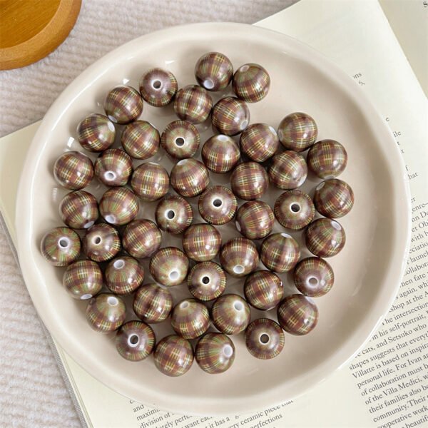 A79-7 Multi-color Plaid Beads