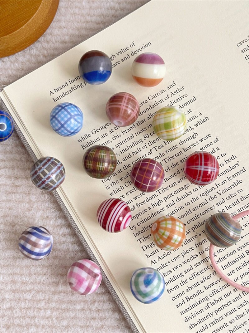 Multi-color Plaid Beads