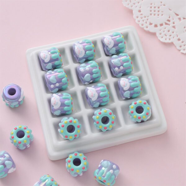 Cartoon Hand-painted Cylindrical Beads