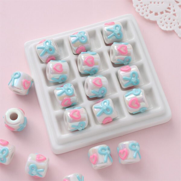 Cartoon Hand-painted Cylindrical Beads