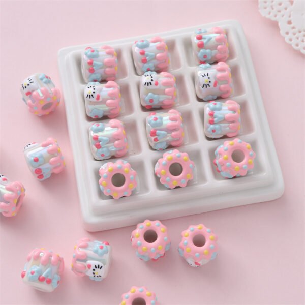 Cartoon Hand-painted Cylindrical Beads