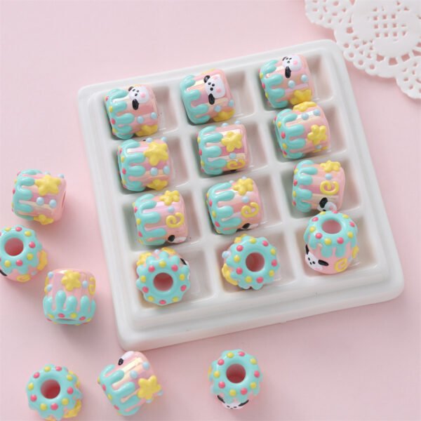 Cartoon Hand-painted Cylindrical Beads