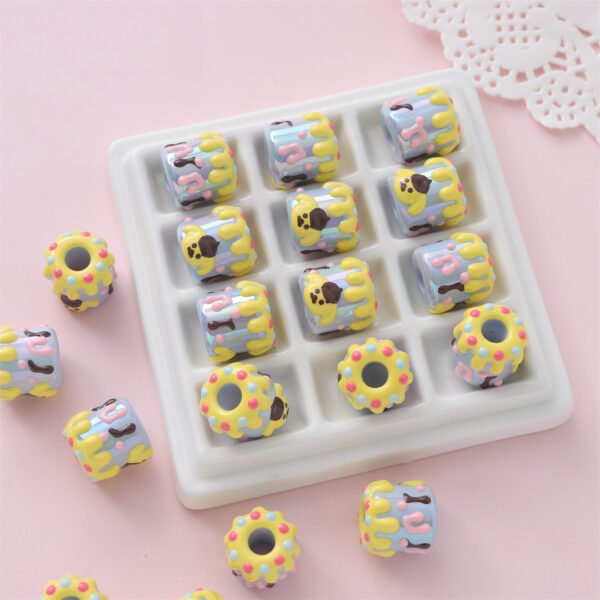 Cartoon Hand-painted Cylindrical Beads