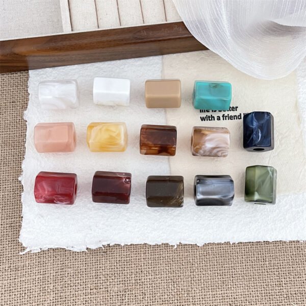 A86 Stone-like Blended Square Barrel Beads