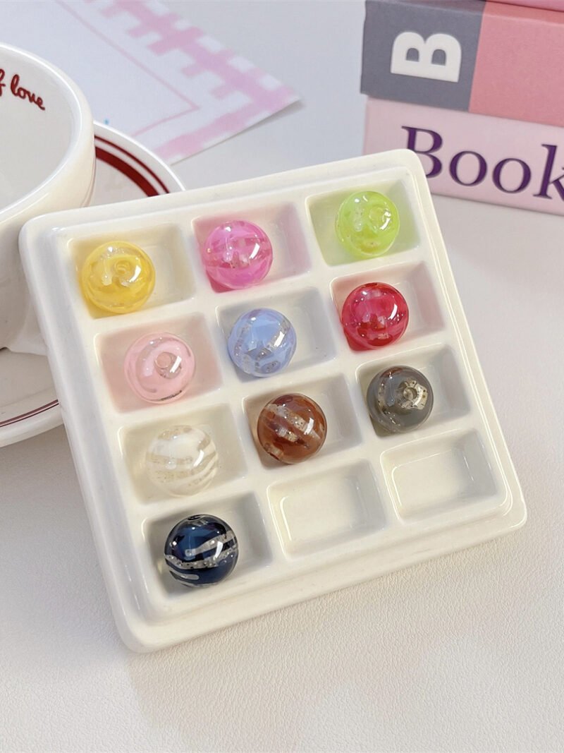 White Colorful Beads