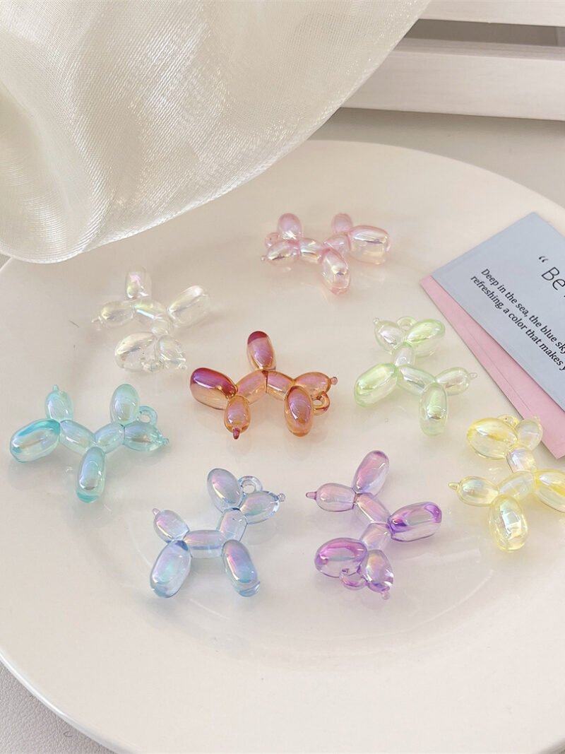 A91 Translucent Colorful Balloon Dog Beads