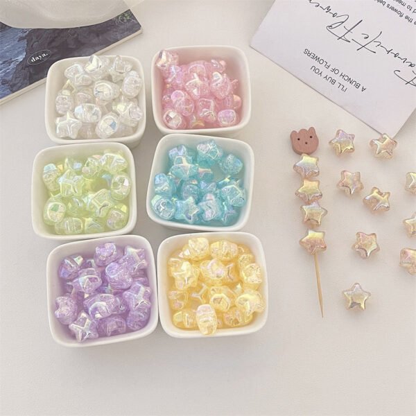 A93 Electroplated Colorful Star Beads