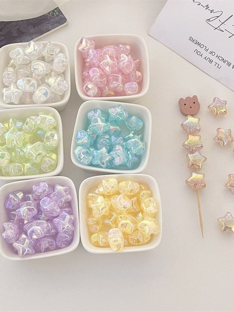 Electroplated Colorful Star Beads